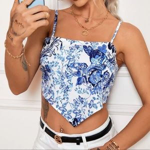 Crop top tie around back tank